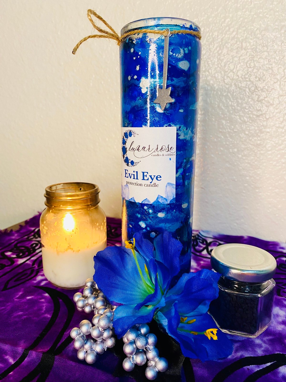 Evil Eye Protection Candle – Handmade 7-Day Spiritual Candle