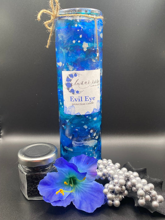 Evil Eye Protection Candle – Handmade 7-Day Spiritual Candle