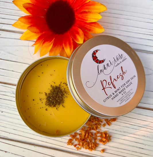 Refresh Man/Woman Body Salve – Organic Herbal Balm for Severe Dry Skin | Mint & Citrus