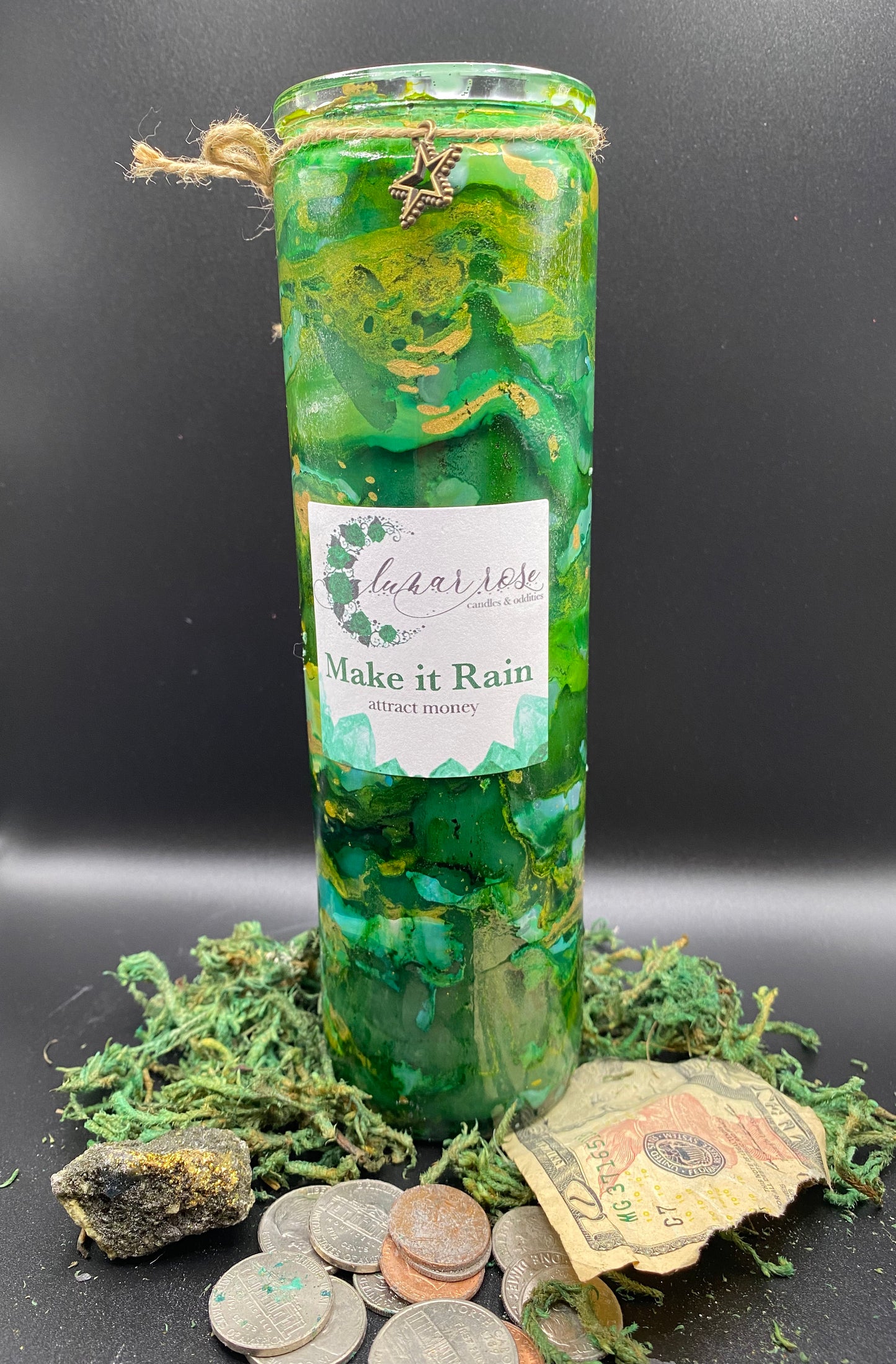 Make It Rain Fast Money & Luck Candle | for Quick Prosperity, Wealth Attraction, Manifestation