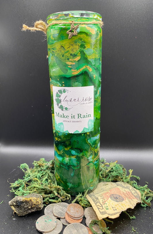 Make It Rain Fast Money & Luck Candle | for Quick Prosperity, Wealth Attraction, Manifestation